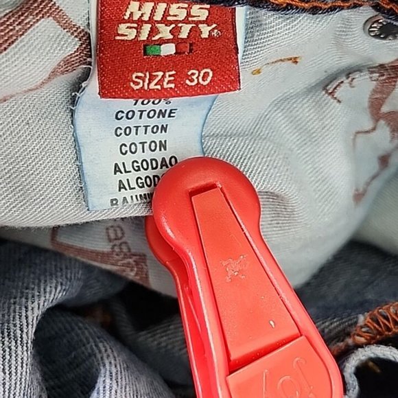 Miss Sixty 60 Low Rise Boot Cut Leg Made In Italy Y2K 90s Jeans 30x29 - Picture 11 of 12